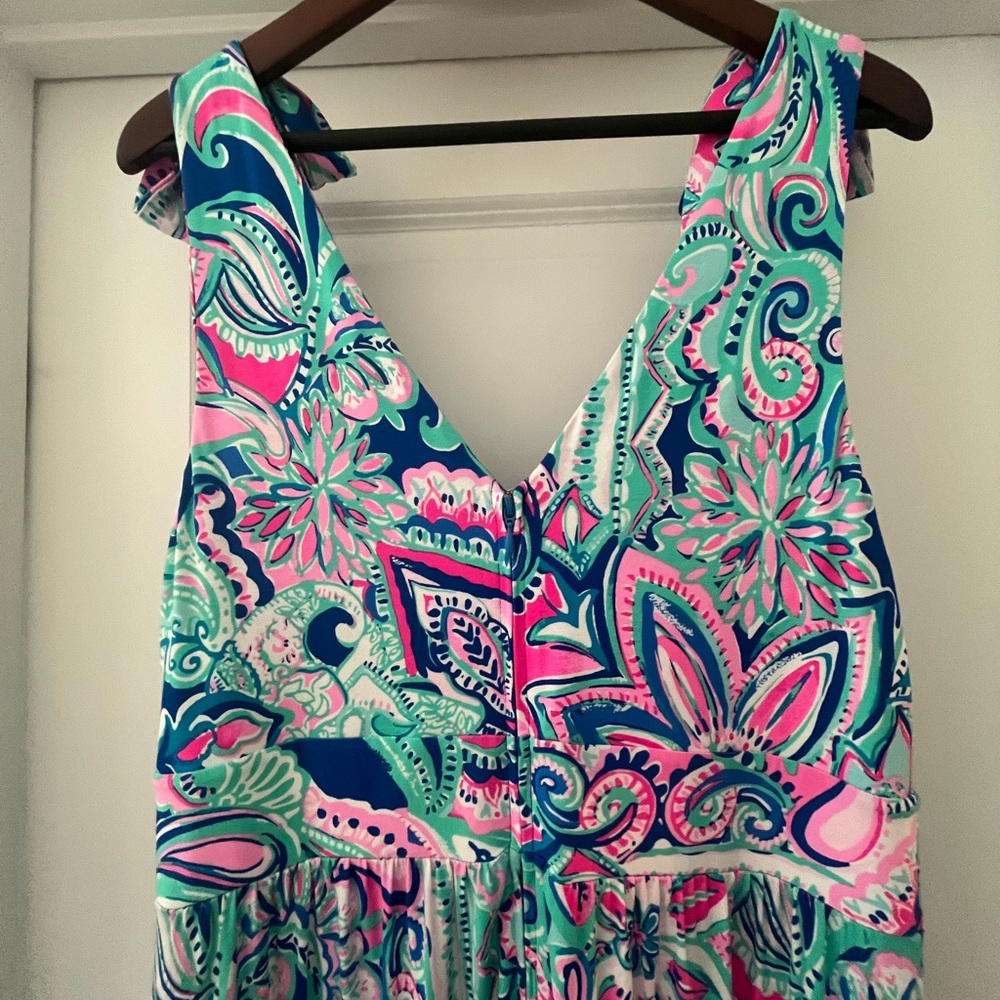 Lilly Pulitzer Pink and Blue Paisley Maxi Dress - Picture 5 of 8